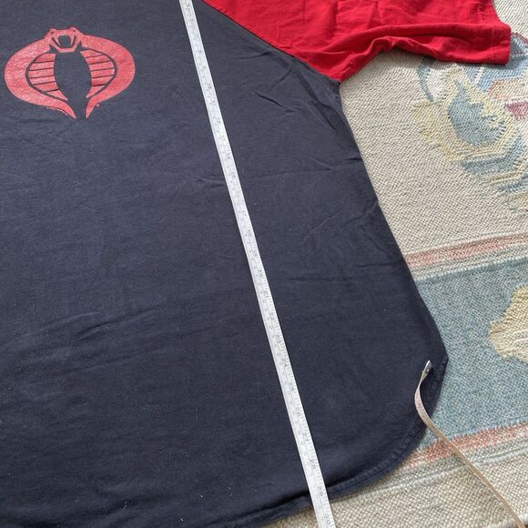 Vintage Y2K Changes Cobra T Shirt XL Black Red GI Joe Hasbro 3/4 Sleeve Baseball - Picture 8 of 8